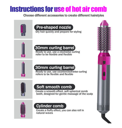 Hot Air Brush (5-in-1) | فرشاة تصفيف الشعر الساخنة 5 في 1